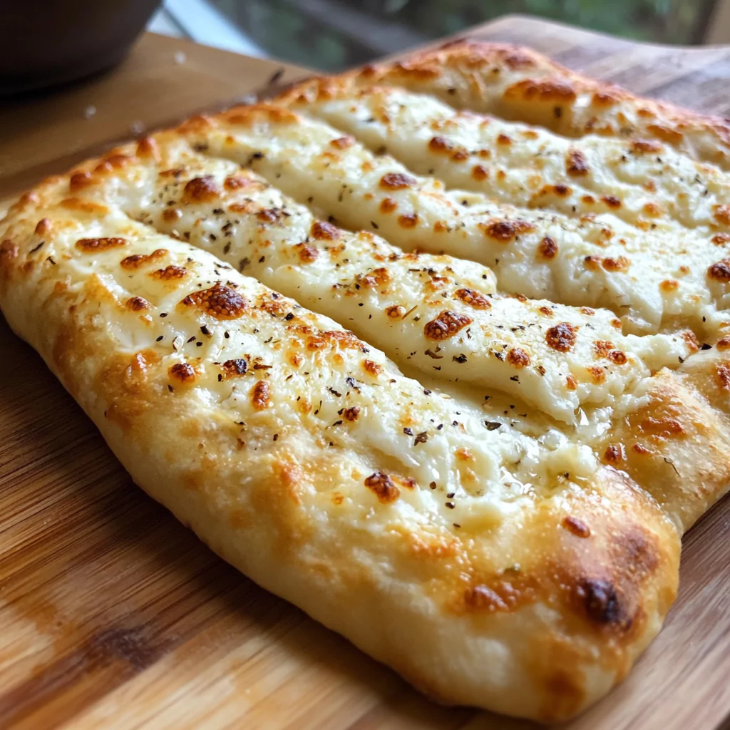Freshly baked cottage cheese flatbread with a crispy crust and tender inside, garnished with herbs for added flavor.