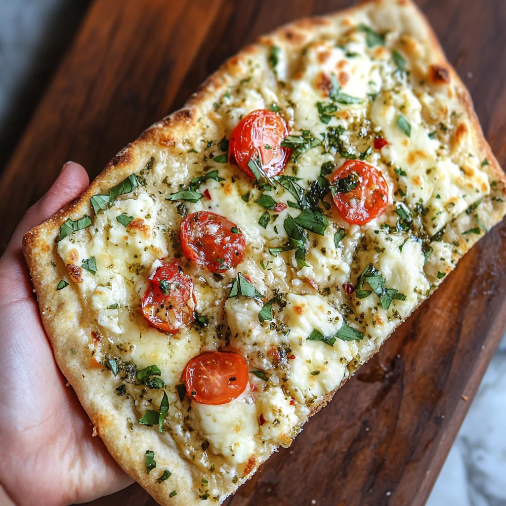 A stack of warm cottage cheese flatbread, lightly charred and ready to be paired with soups or dips.