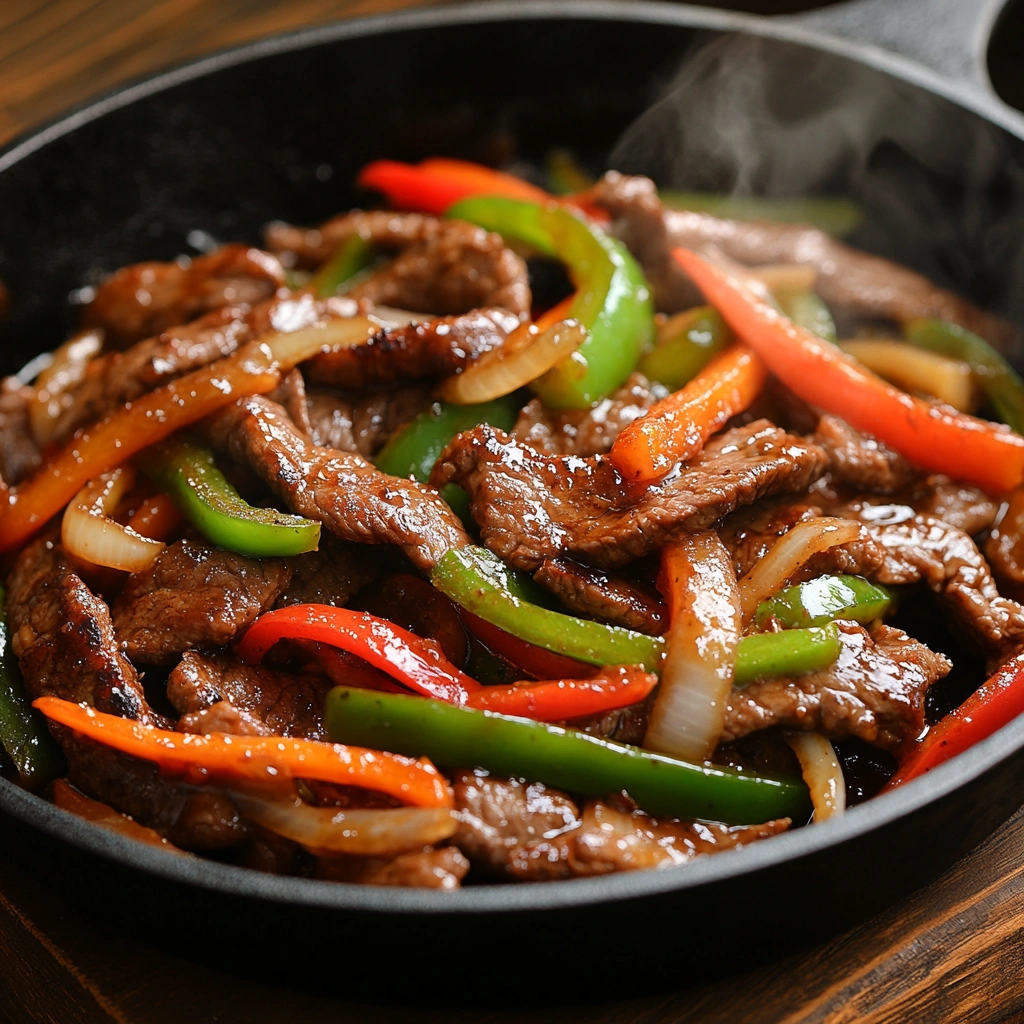 Raw meat with coarse salt and fresh herbs on a rustic background.