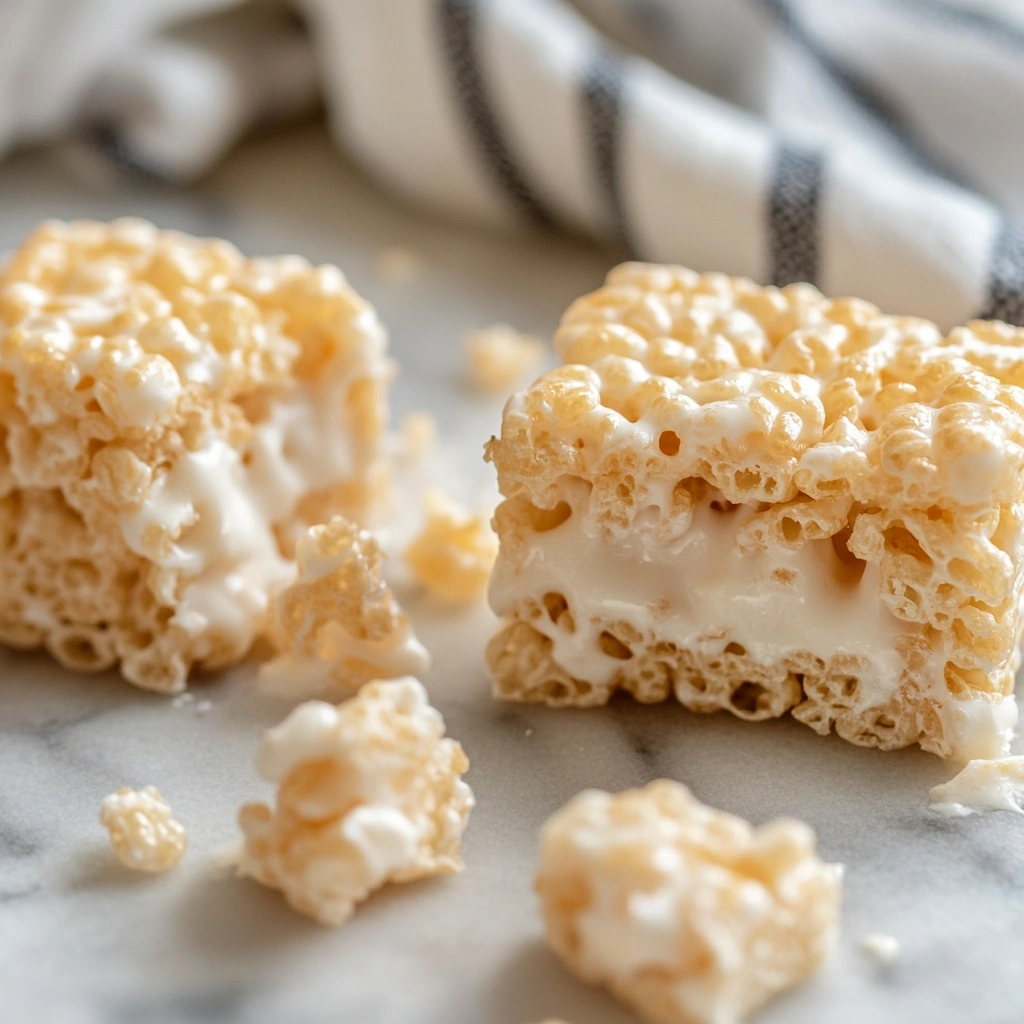 Crumbly Rice Krispies treats falling apart.