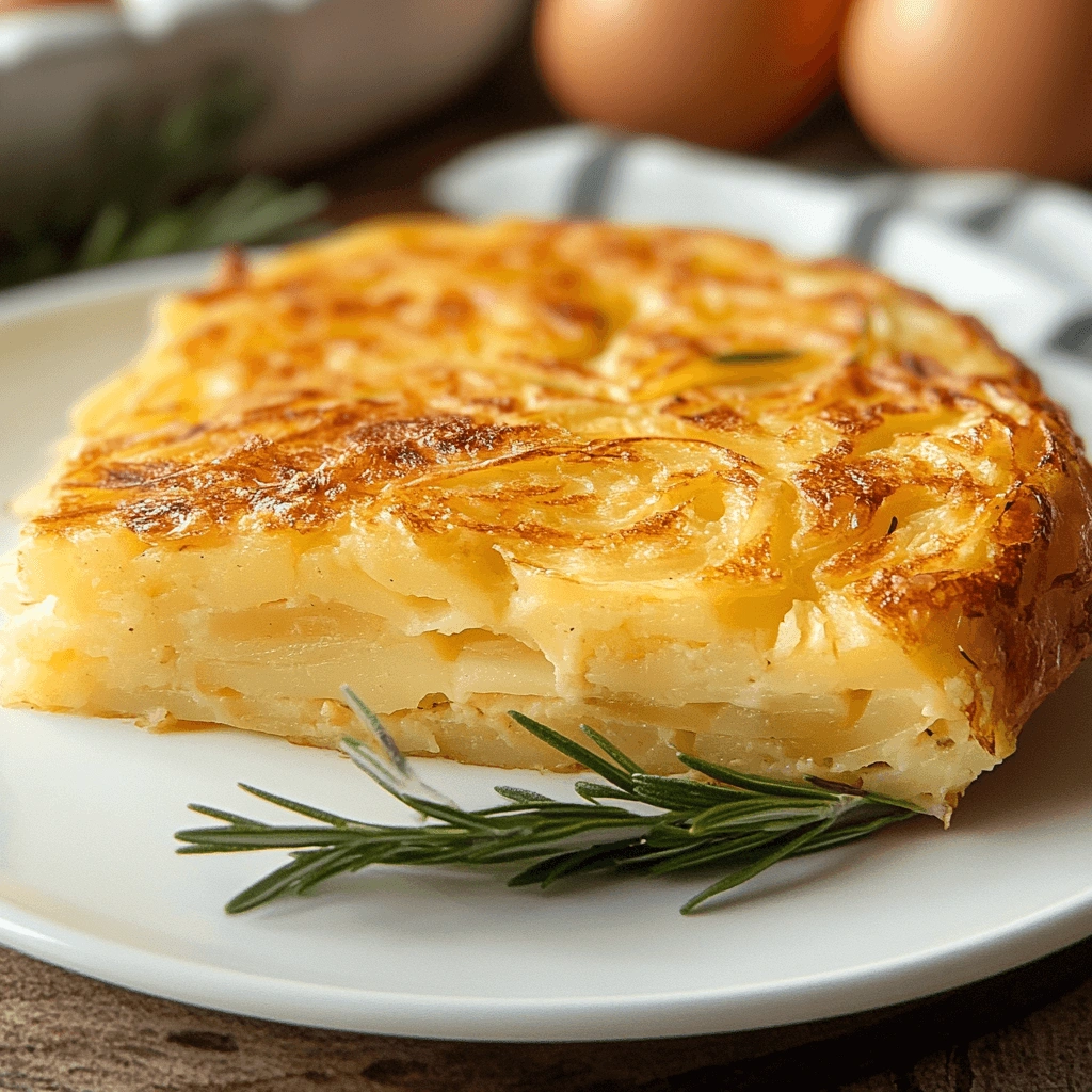 Close-up of a traditional Spanish tortilla, featuring a slice being served to showcase its soft, creamy interior.