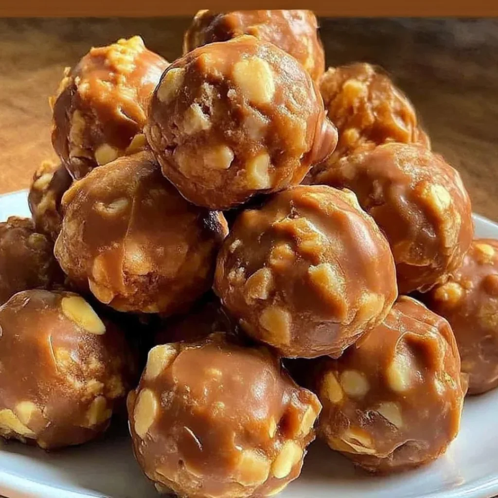 Delicious Butterfinger Bliss Balls made from peanut butter and chocolate