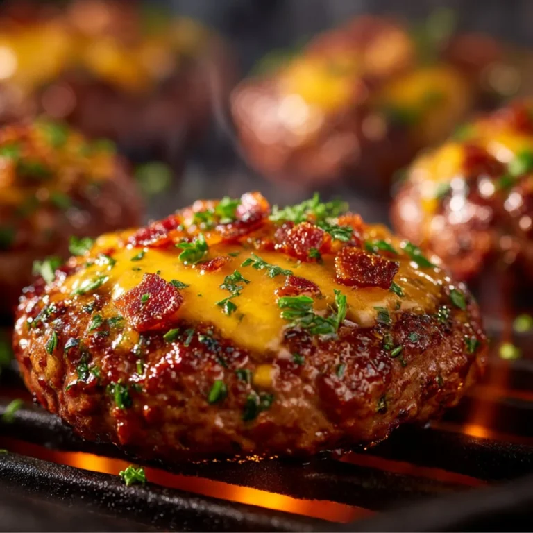 Delicious Crack Burgers on a grill ready to serve