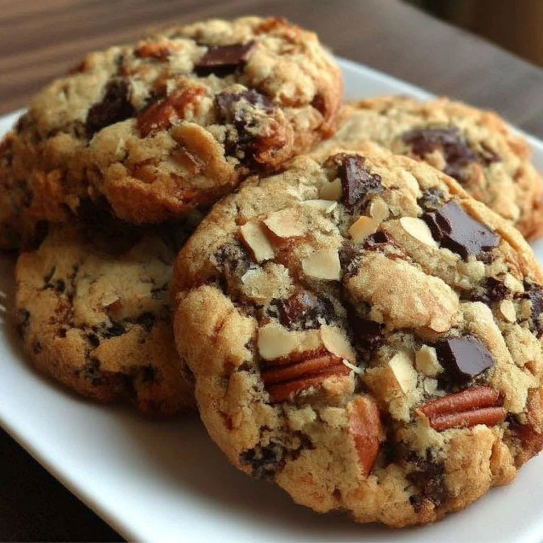 Plate of Laura Bush's delicious cowboy cookies baked to perfection