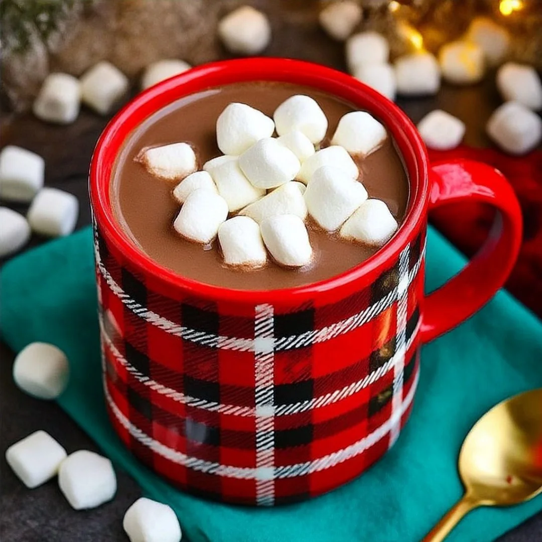 Delicious Crockpot Hot Chocolate served in a cozy winter setting