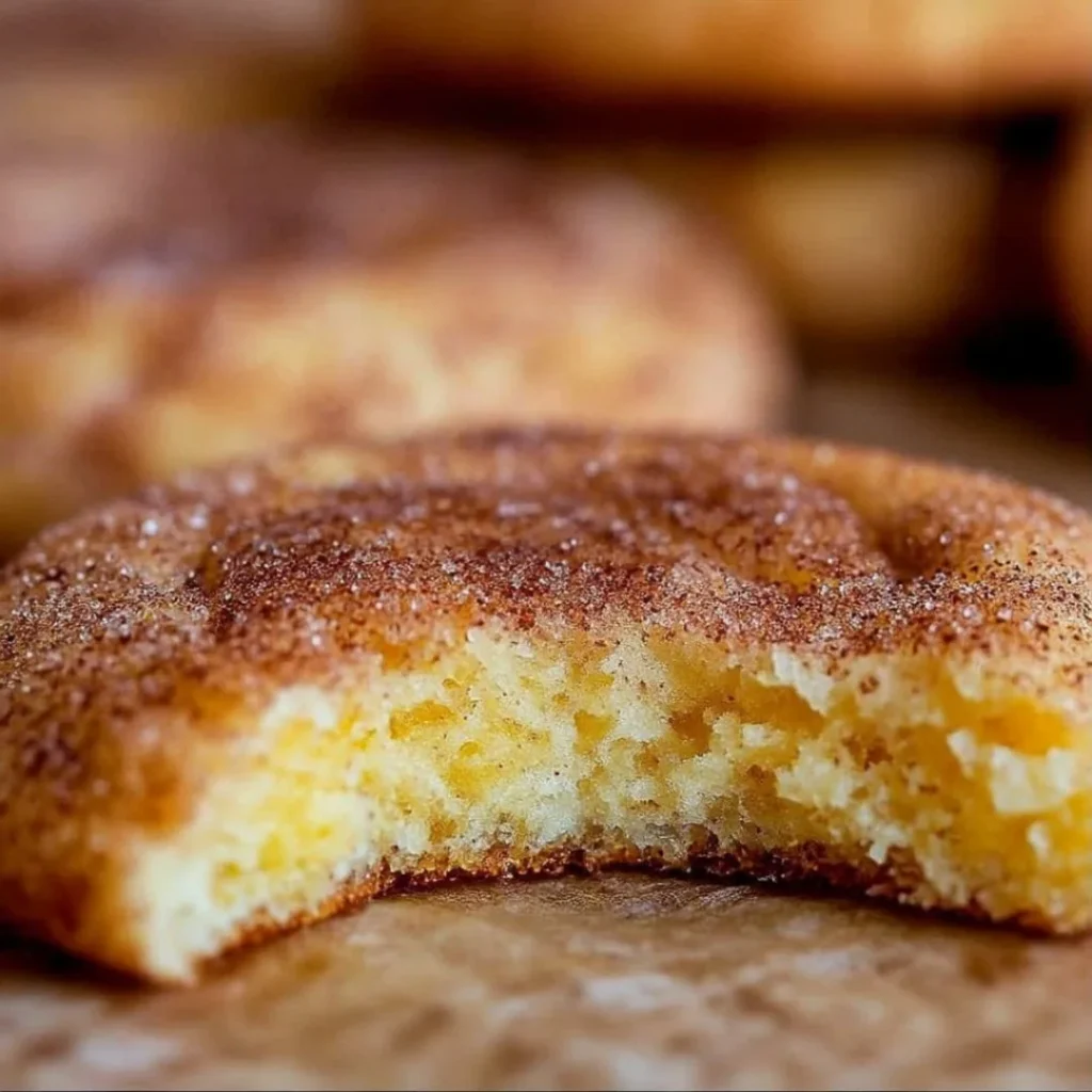 Freshly baked snickerdoodle cookies with a sprinkle of cinnamon sugar