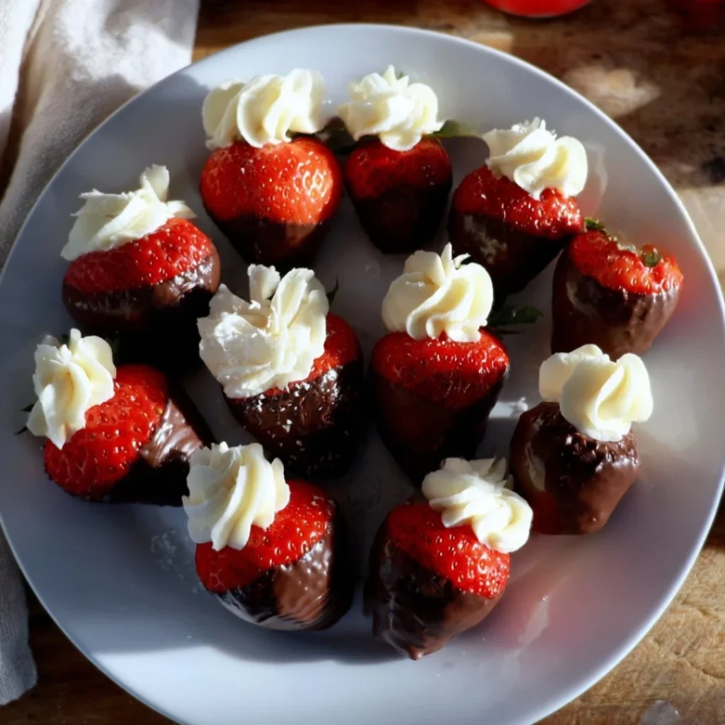 Chocolate covered cheesecake strawberries, a delicious dessert treat
