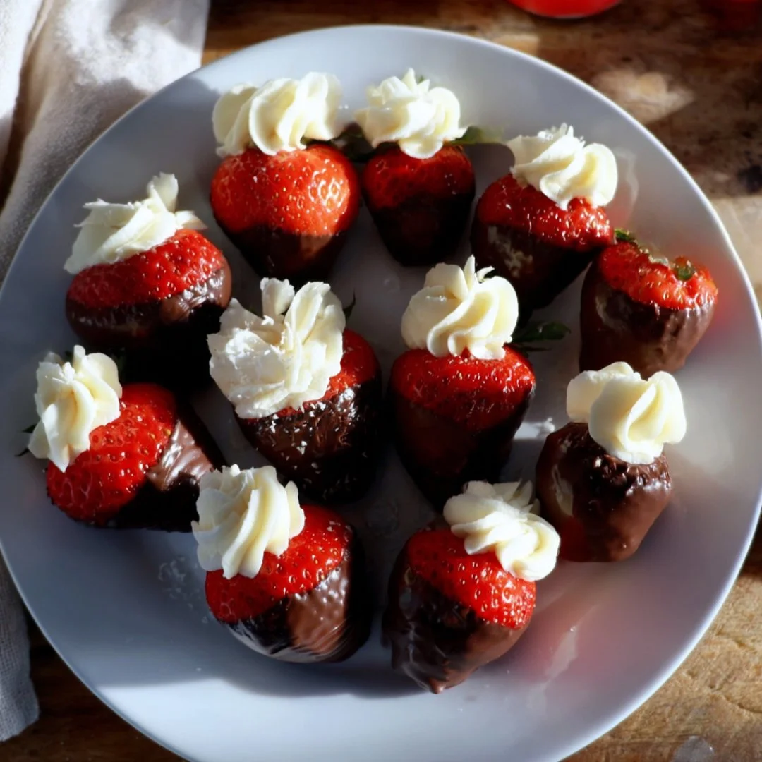 Chocolate covered cheesecake strawberries, a delicious dessert treat