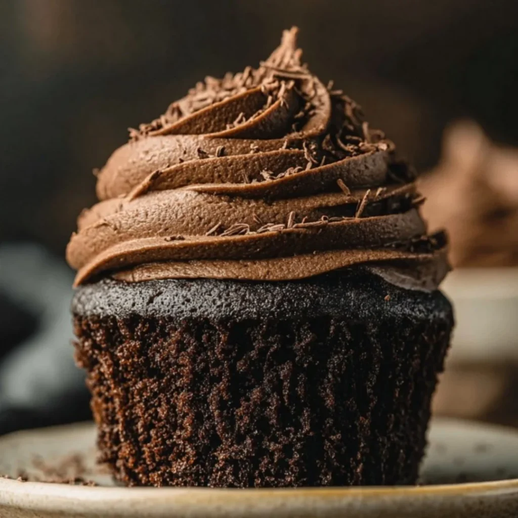 Delicious chocolate cupcakes with creamy frosting and sprinkles