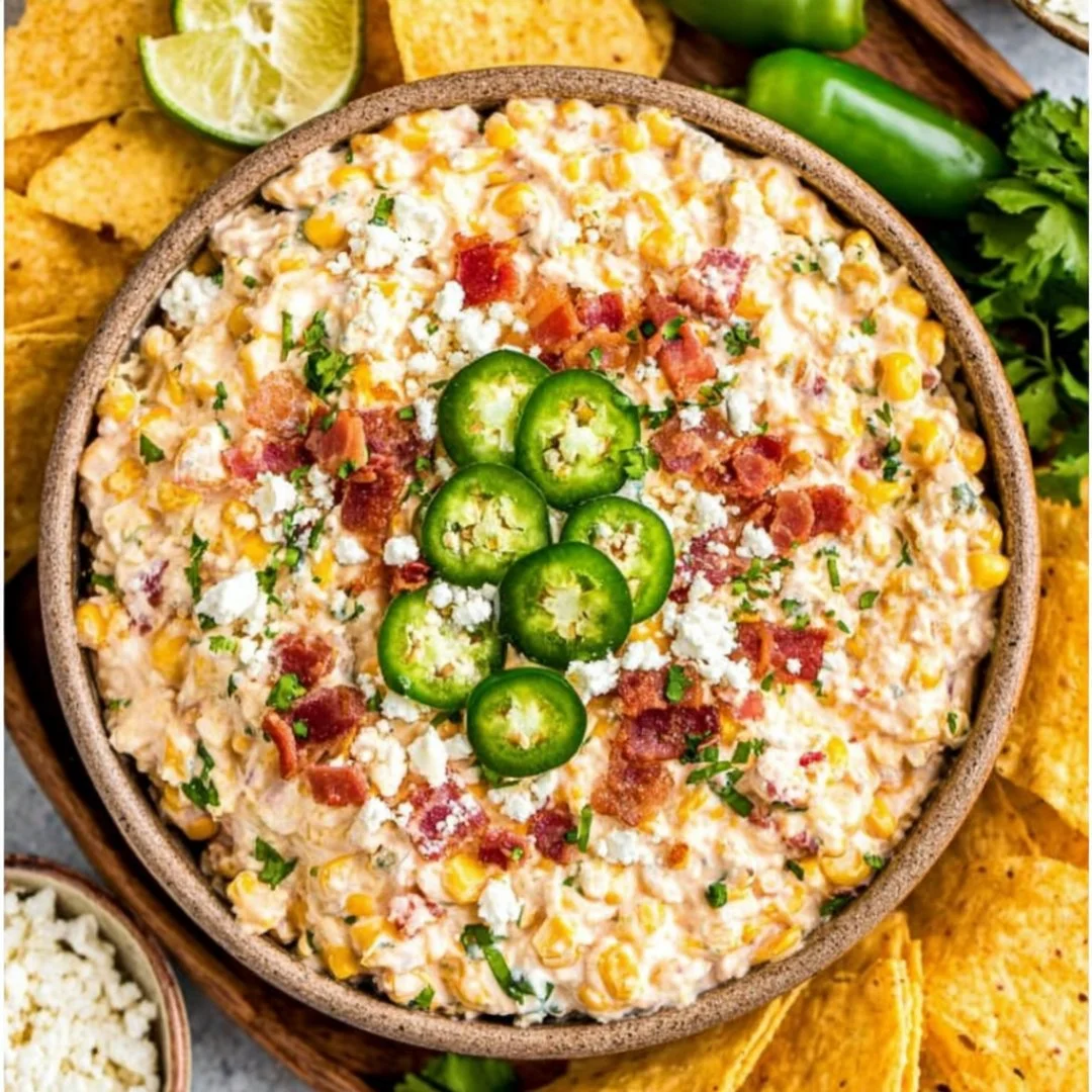 Delicious crack corn dip served in a bowl for snacking