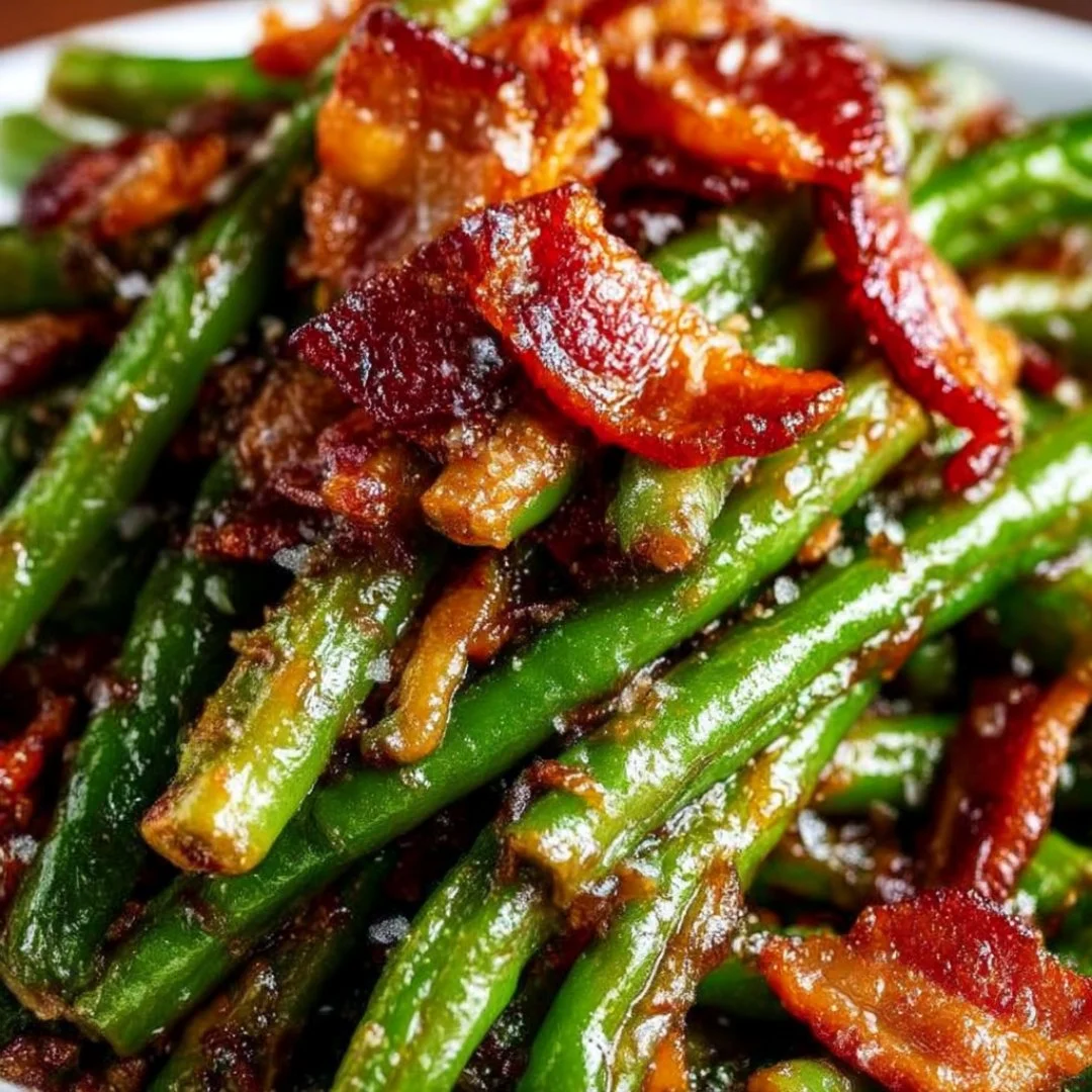 Freshly cracked green beans ready for cooking