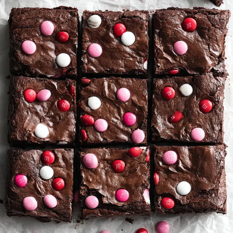 Delicious M&M's brownies topped with colorful candies and chocolate drizzle