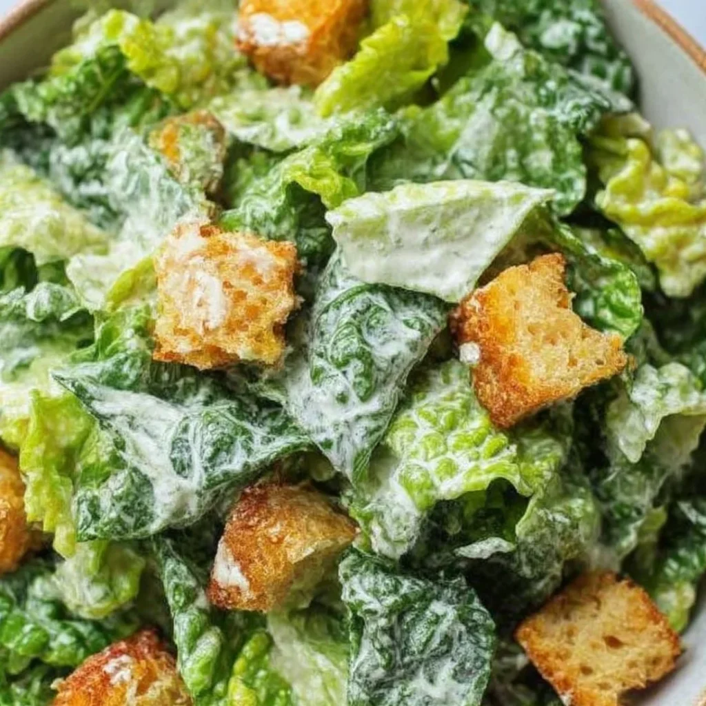 Homemade Caesar salad dressing prepared with fresh ingredients.