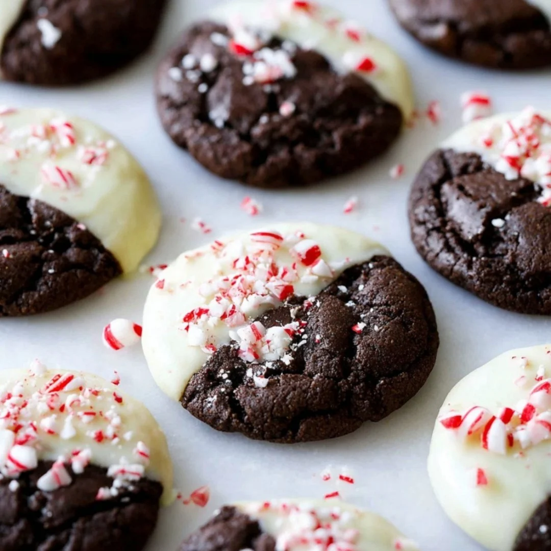Delicious Peppermint Mocha Cookies with chocolate chips and peppermint sprinkles