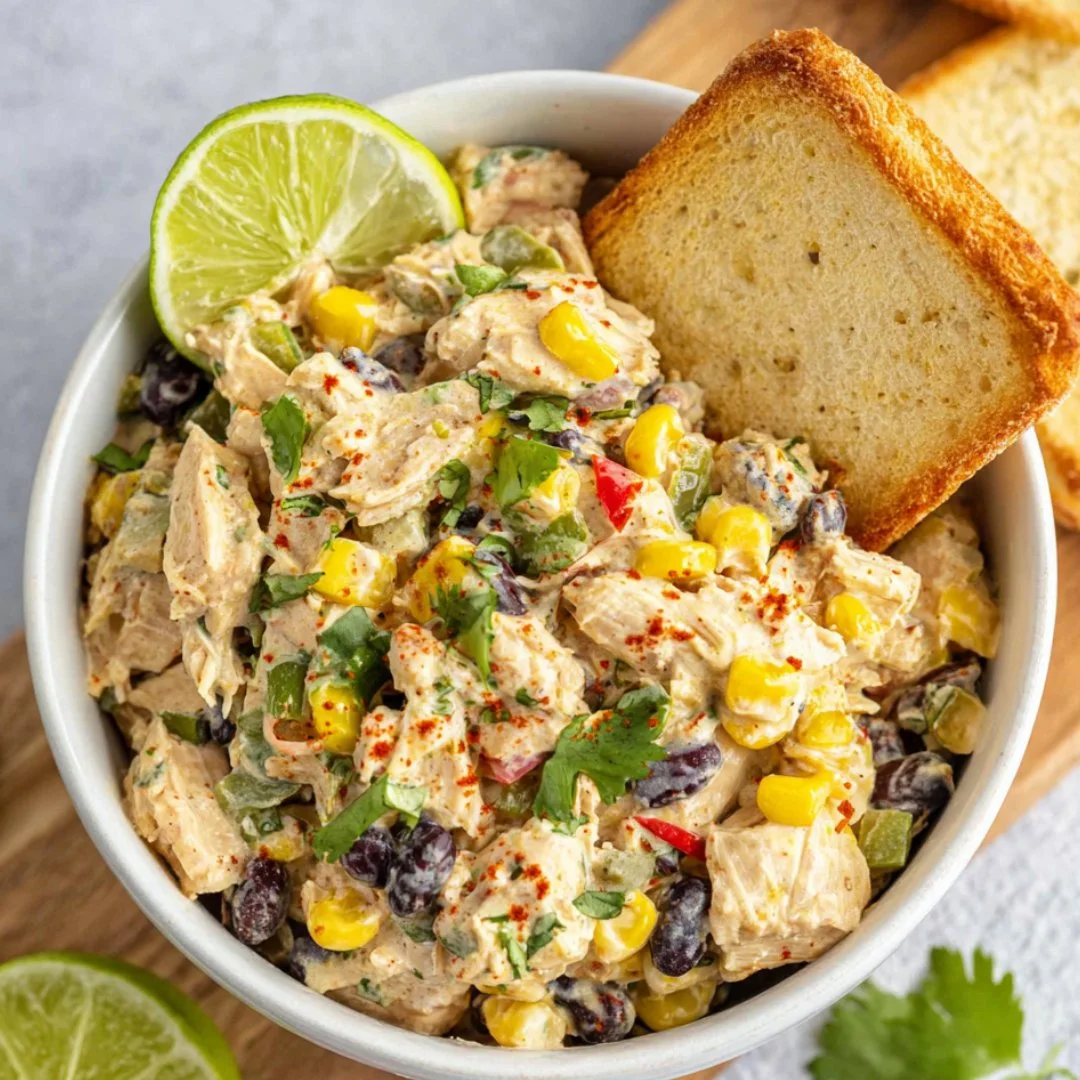 Delicious Southwest Chicken Salad with grilled chicken, vegetables, and zesty dressing