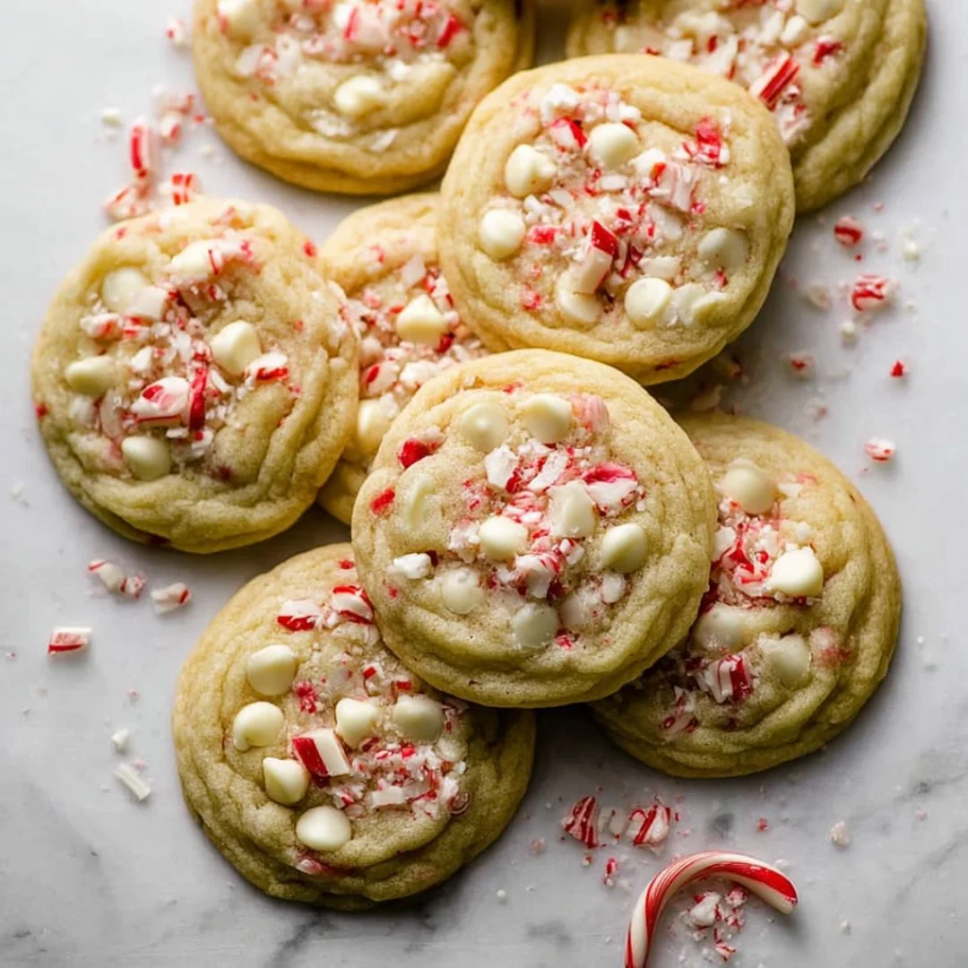 Delicious White Chocolate Peppermint Cookies with a festive touch