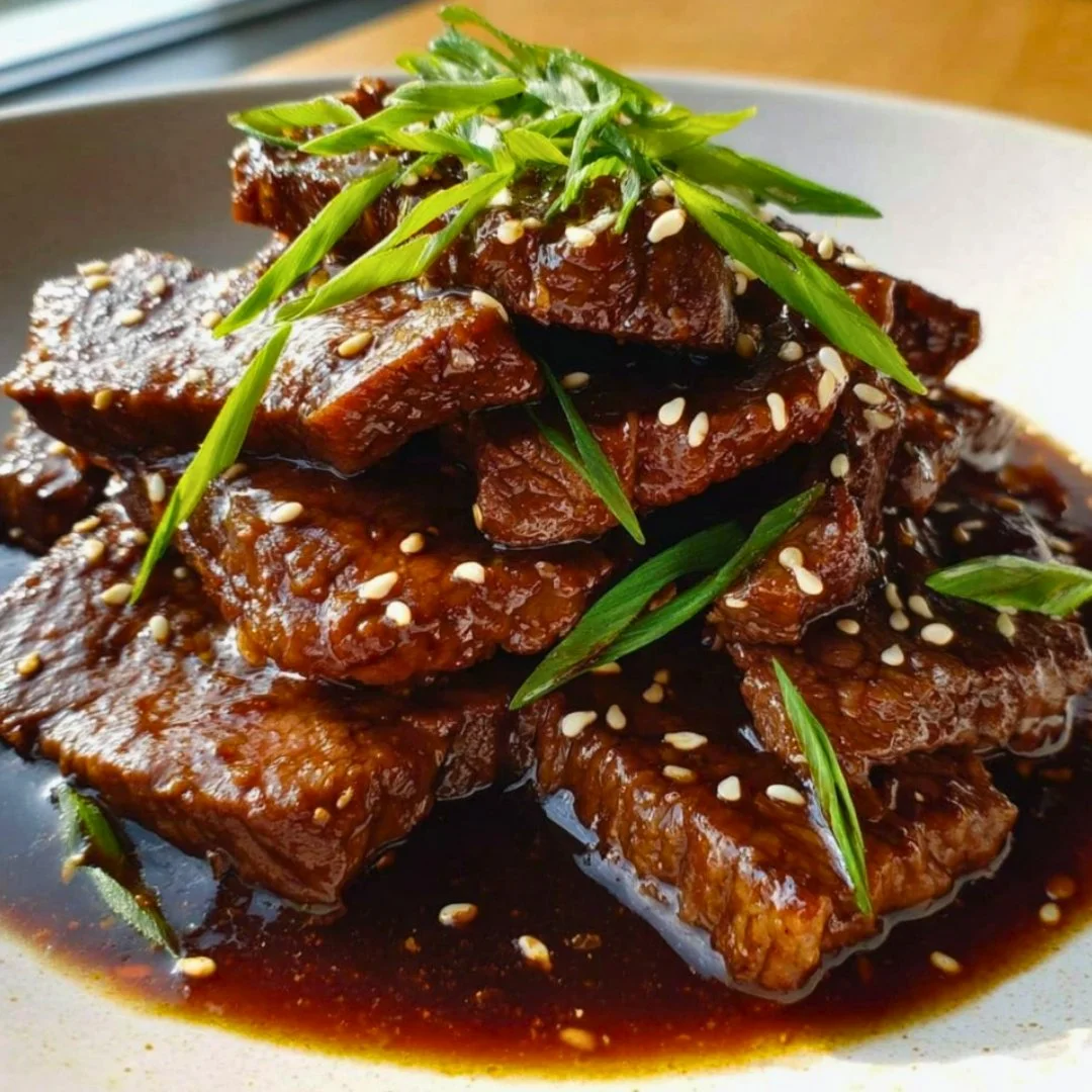 Delicious beef teriyaki dish served on a plate with rice and vegetables