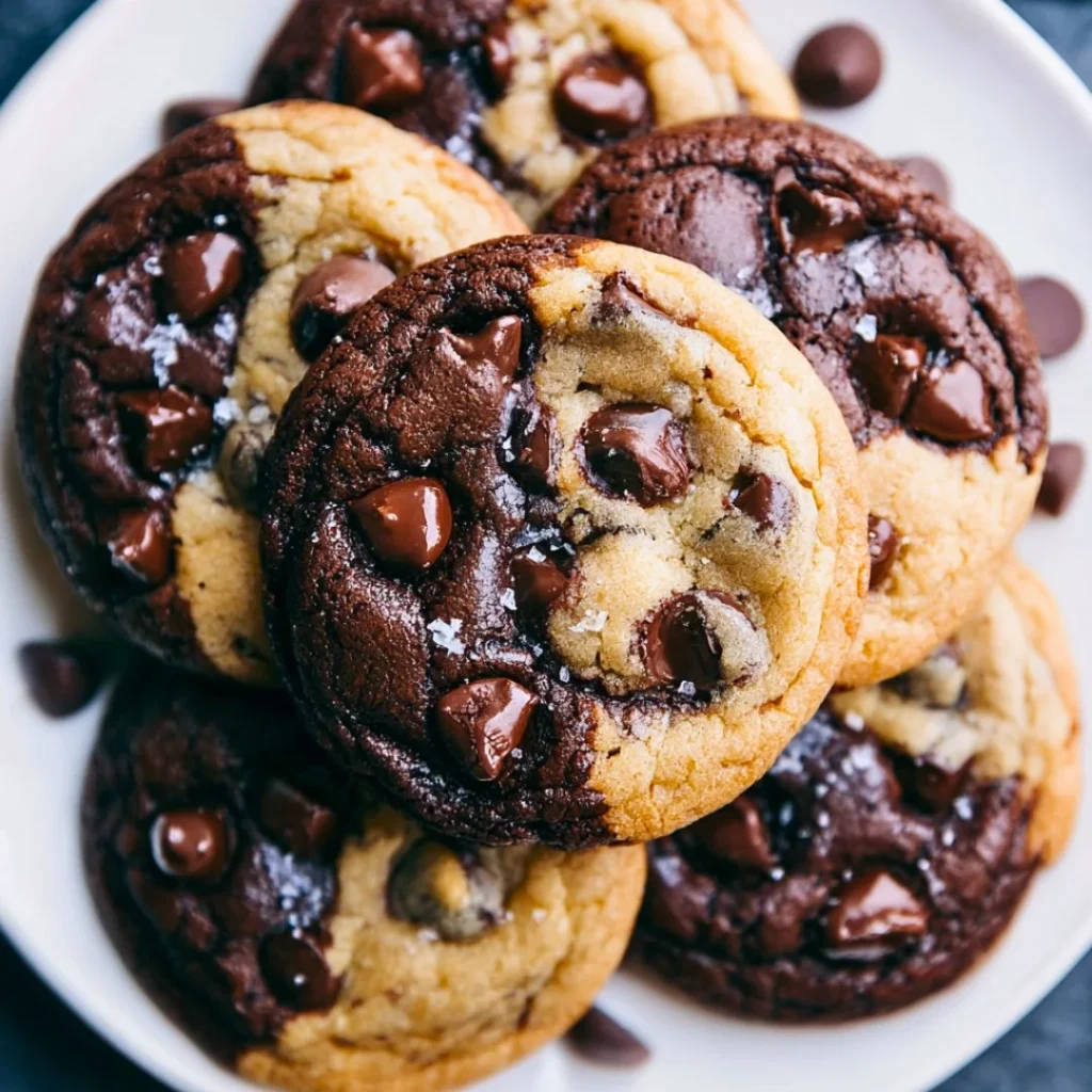 Delicious brookies combining brownies and cookies in one delightful treat.