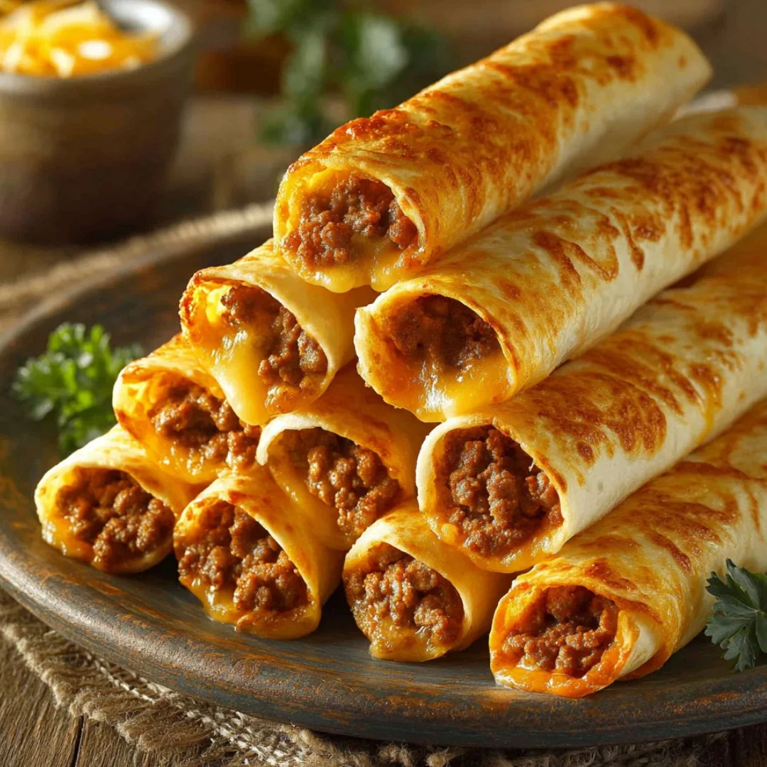 Cheesy taco sticks served with dipping sauce in a vibrant setting.