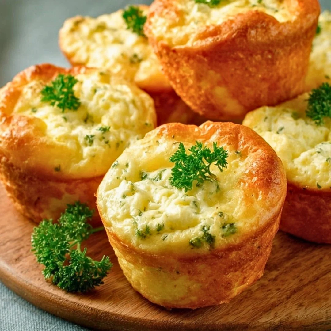 Fluffy cottage cheese egg muffins served on a plate