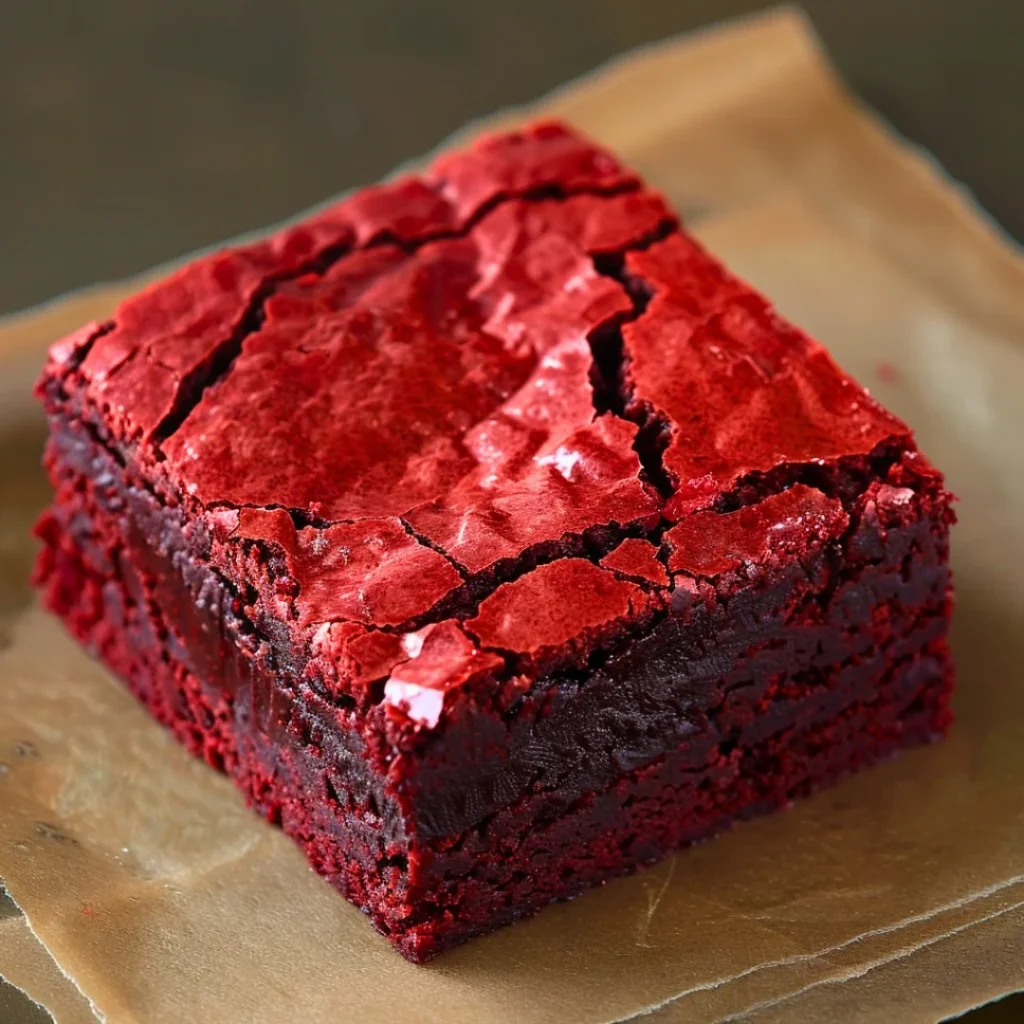 Delicious red velvet brownies with cream cheese frosting