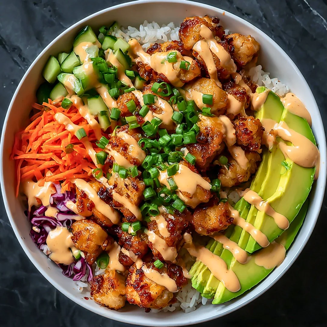 Delicious Bang Bang Chicken Bowl recipe featuring vibrant flavors and fresh ingredients.