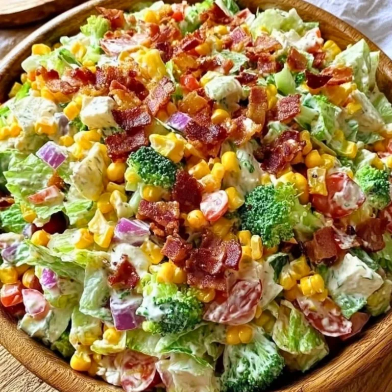 Easy Bacon Ranch Chopped Salad with crispy bacon and fresh vegetables