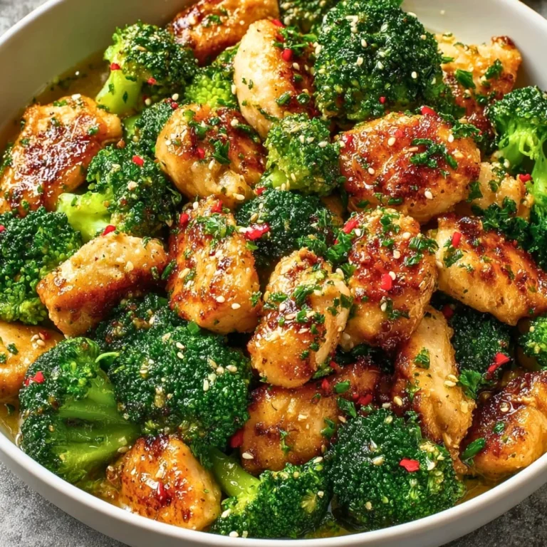 Garlic Butter Chicken with Broccoli served on a plate