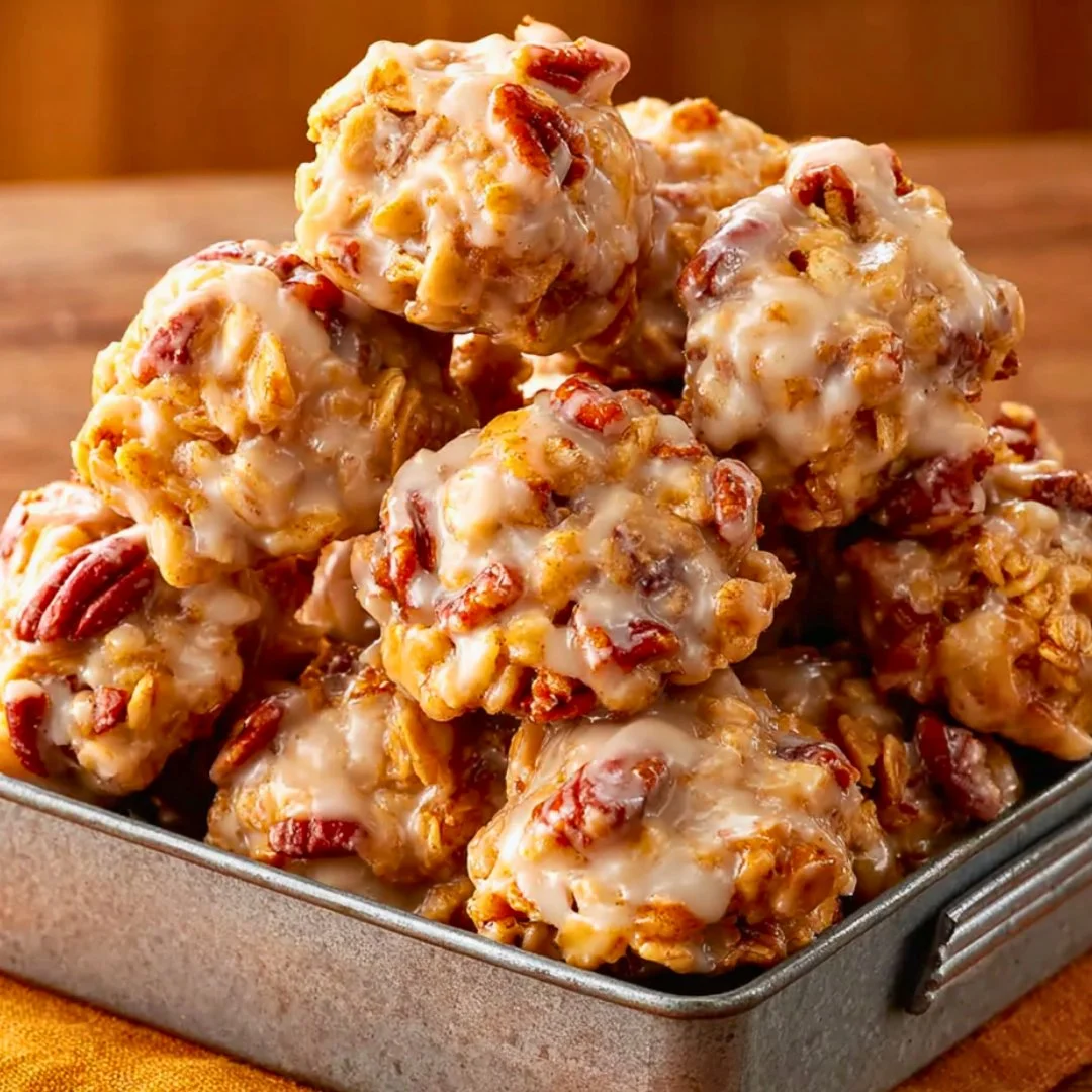 Pecan Crunch Glazed Bites ready to be served and enjoyed.