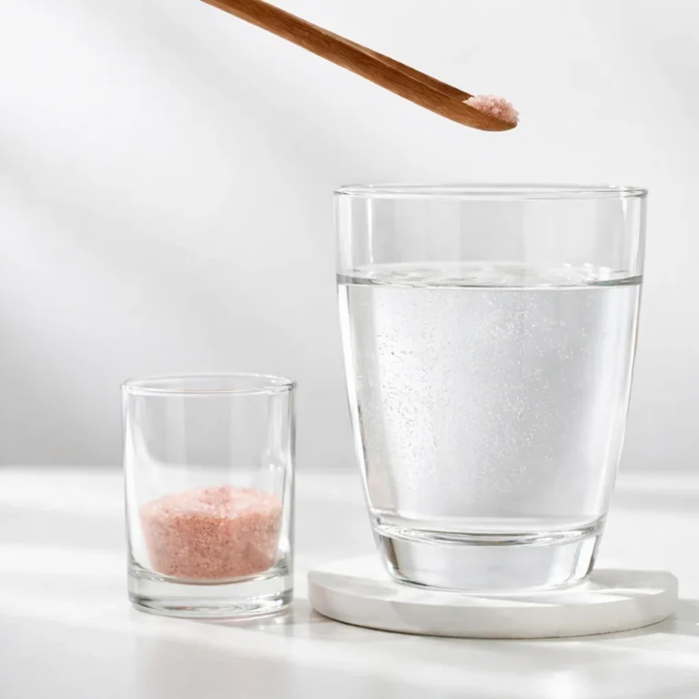 Refreshing pink salt trick recipe with Himalayan salt and lemon for hydration and weight loss.