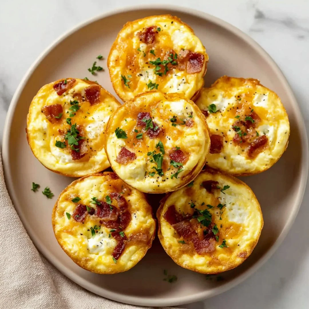 Cheesy muffin tin cottage cheese egg bites fresh out of the oven