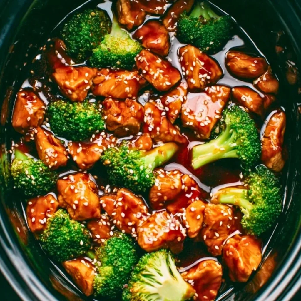 Delicious Dump and Go Crockpot Teriyaki Chicken ready to serve