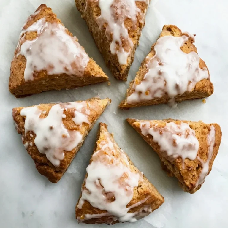 Delicious gingerbread scones with icing and spices on a plate