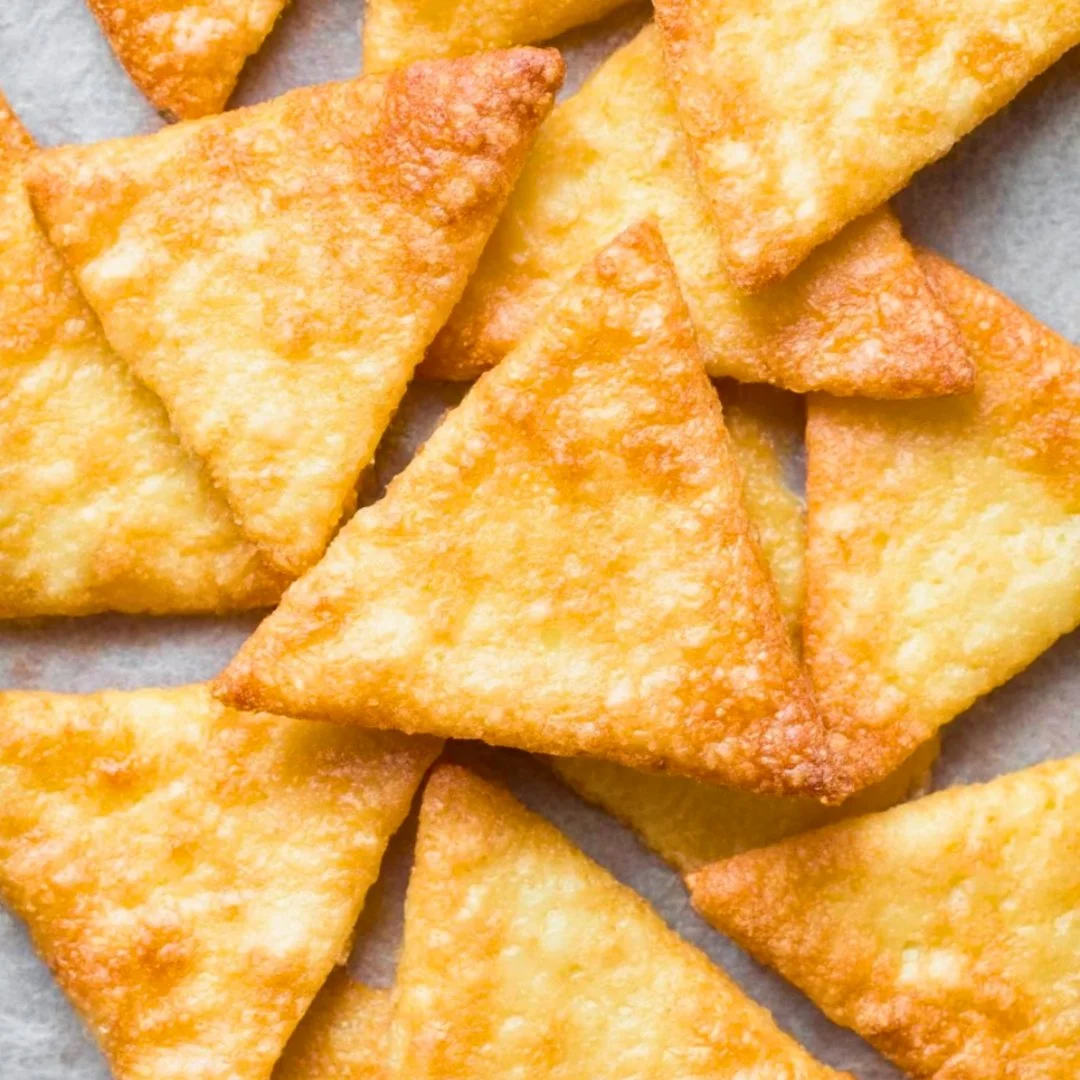 Homemade Keto Tortilla Chips made with only 2 ingredients for a low-carb snack.