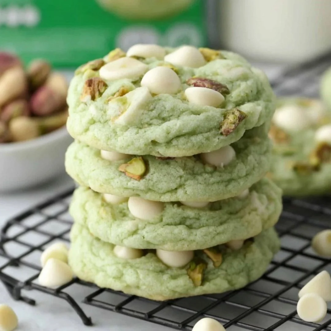 Delicious homemade pistachio cookies with instant pudding mix.