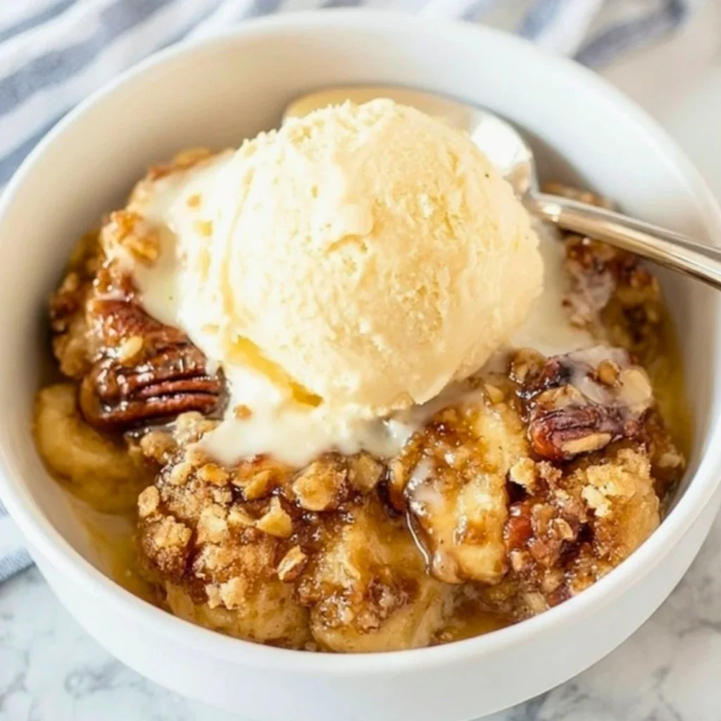 Delicious banana crumble dessert with ripe bananas and golden oats.