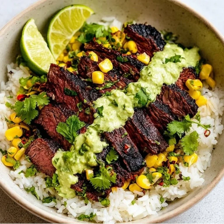 Cilantro lime steak and rice bowls topped with fresh ingredients