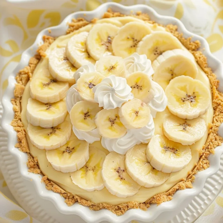 Deliciously creamy easy banana cream pie topped with fresh banana slices