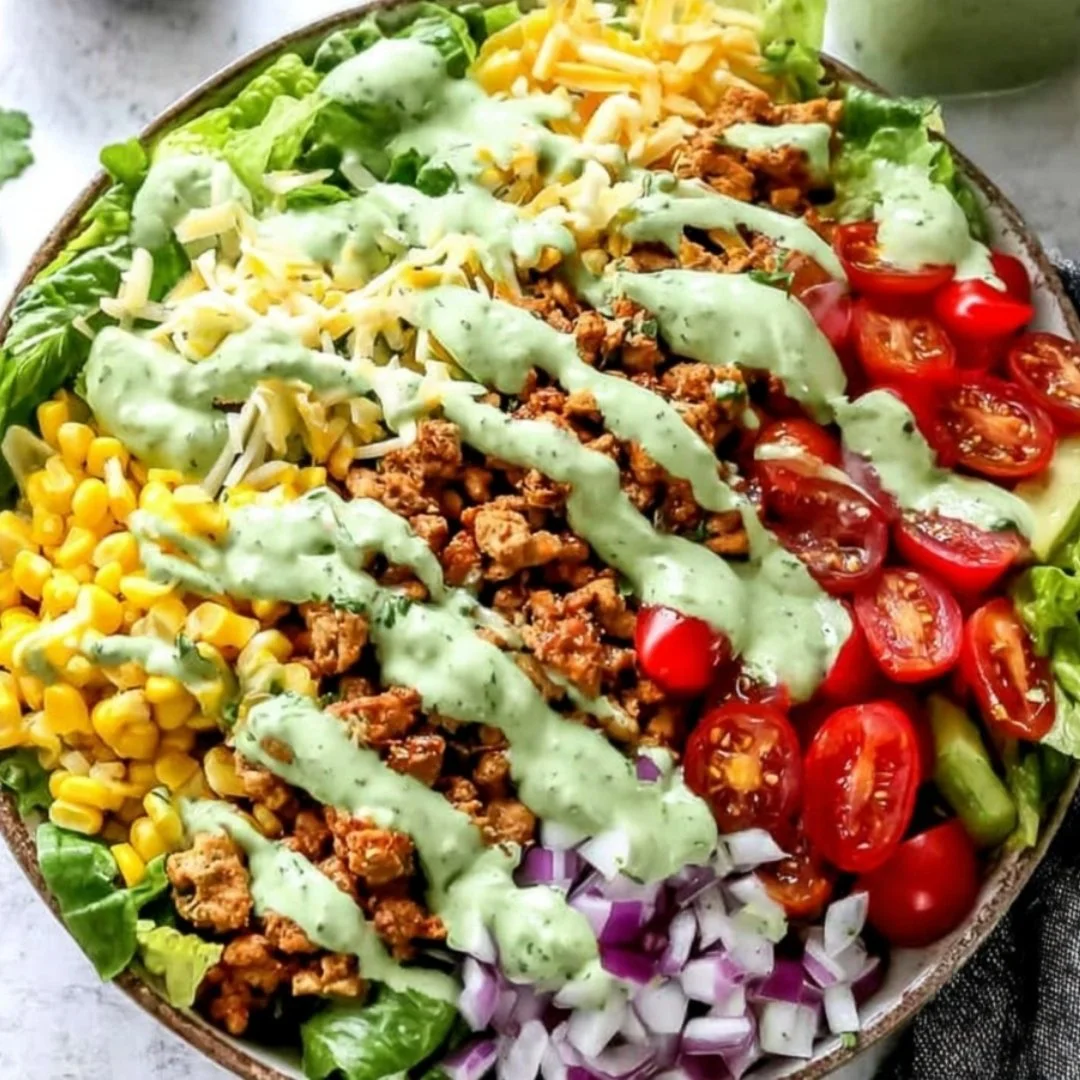Easy Cilantro Lime Chicken Taco Salad with fresh ingredients and vibrant colors