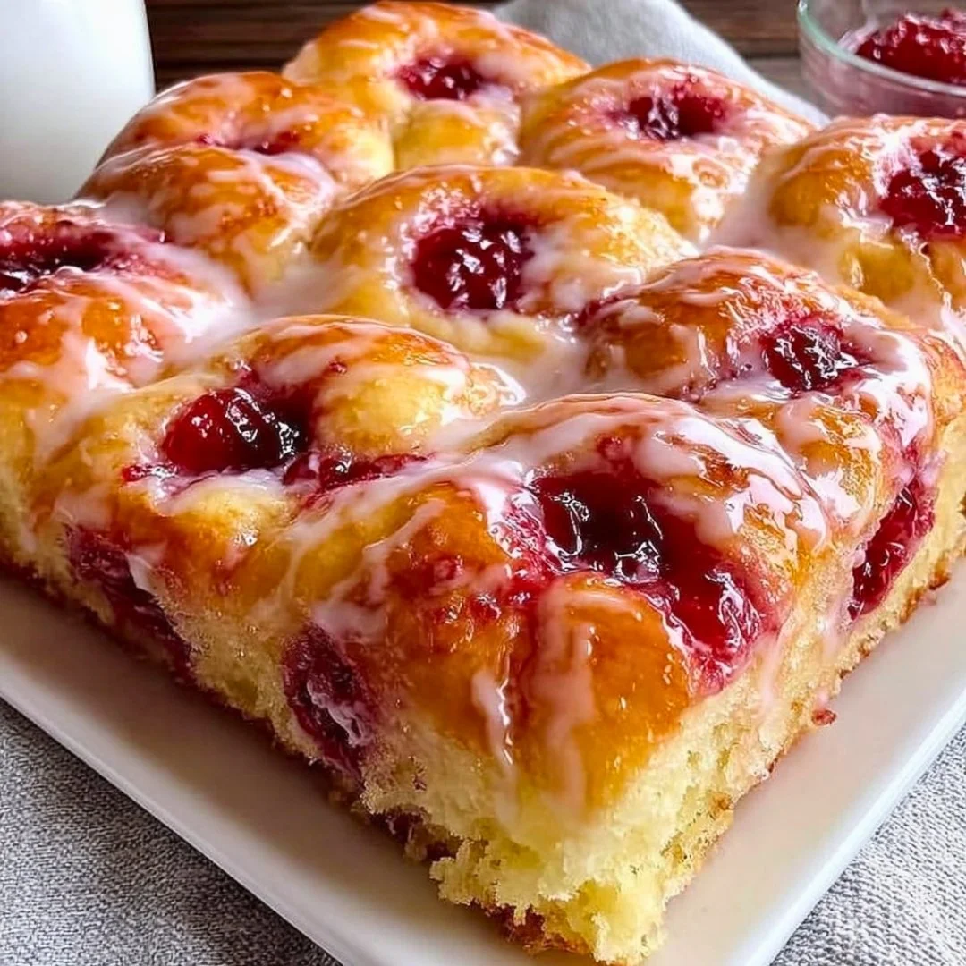 Delicious homemade jam donut focaccia ready for brunch