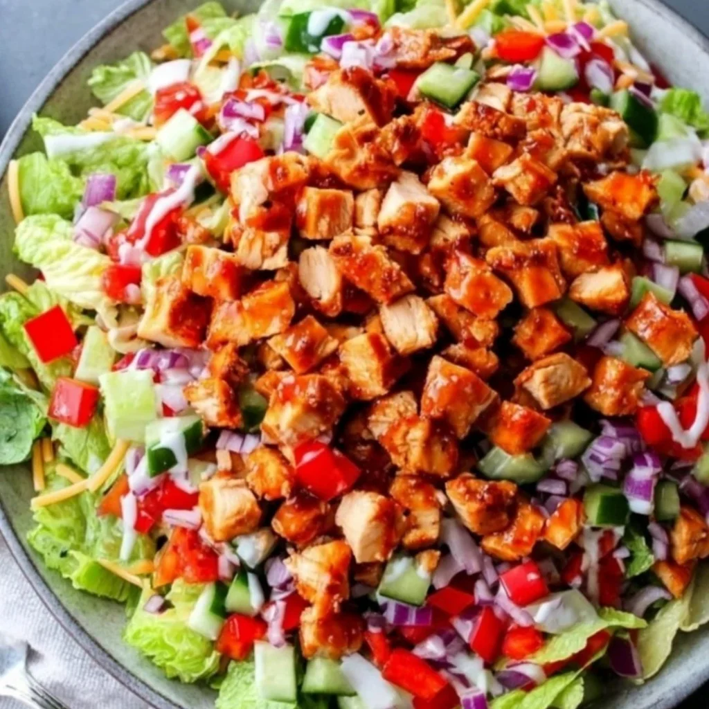 Honey Hot Chicken Salad with vibrant ingredients and a spicy glaze