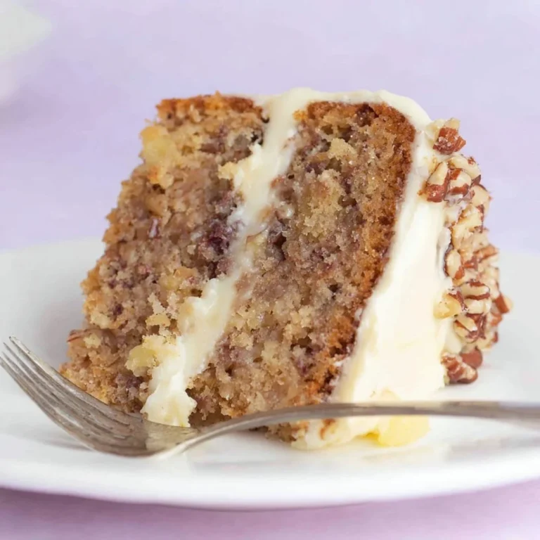 Moist and flavorful Hummingbird Cake with tropical ingredients