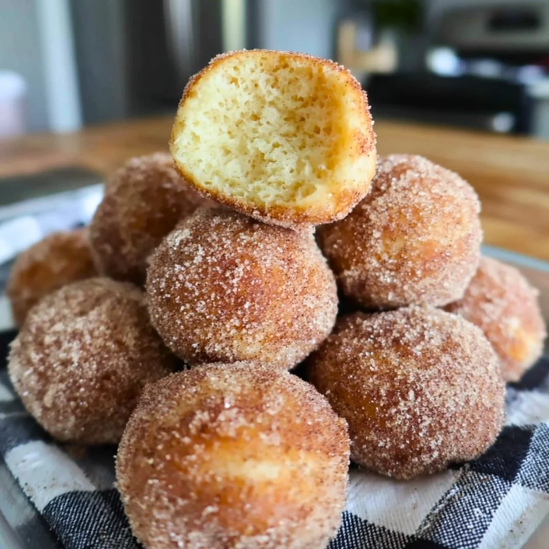Fluffy sourdough doughnuts made from sourdough discard