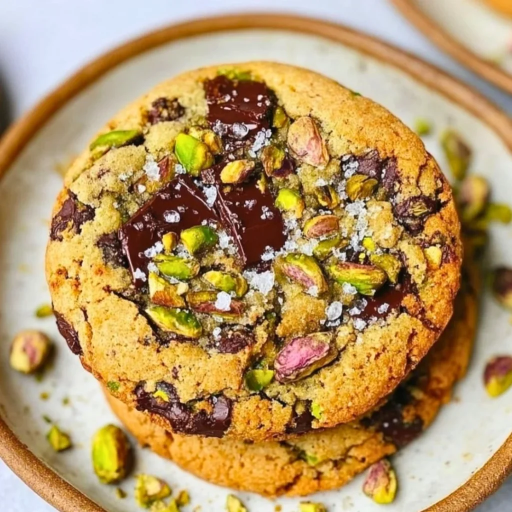Vegan and gluten-free pistachio cookies on a plate