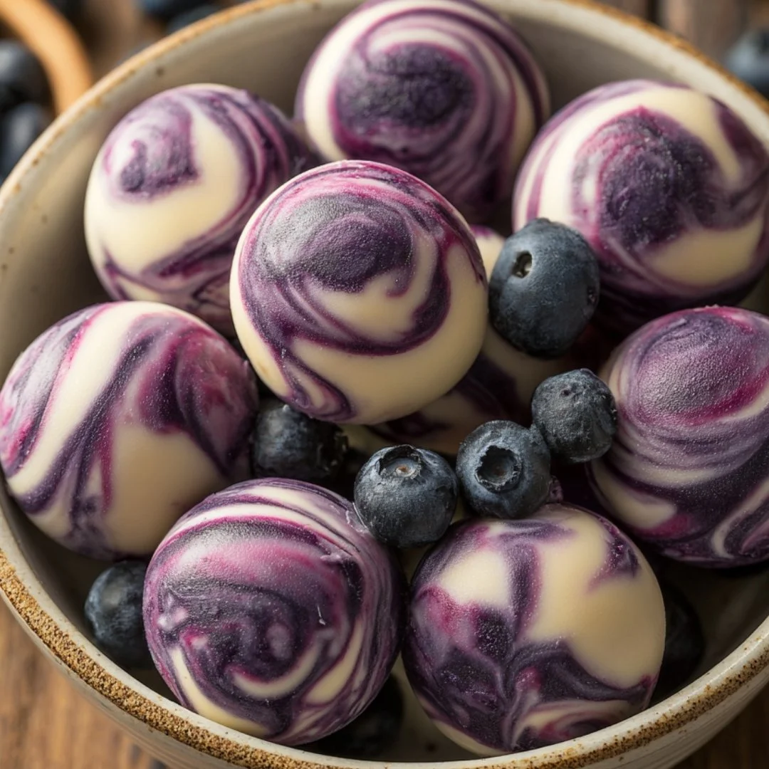 Blueberry Greek yogurt bites healthy snack for mornings
