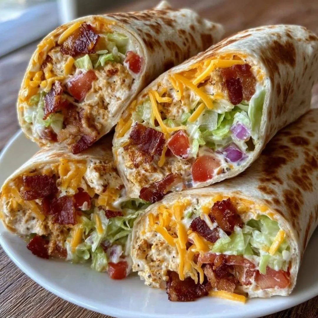 Cheesy bacon ranch wraps filled with savory ingredients and wrapped in soft tortillas.