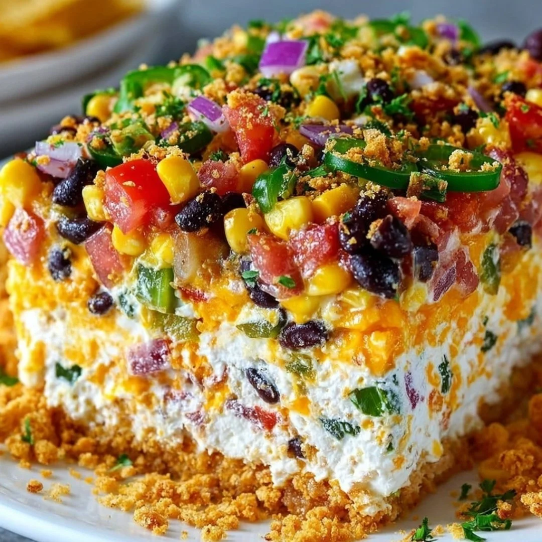 Cowboy Caviar Jalapeno Popper Cheese Log appetizer on a serving platter