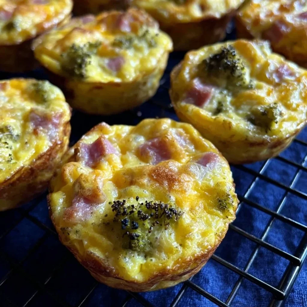 Delicious broccoli cottage cheese egg muffins for a healthy low-carb meal.