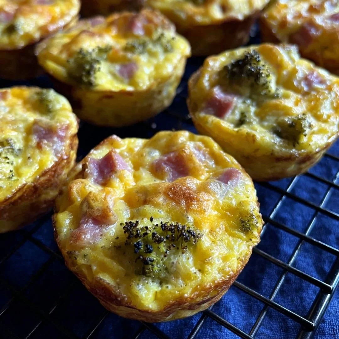 Delicious broccoli cottage cheese egg muffins for a healthy low-carb meal.