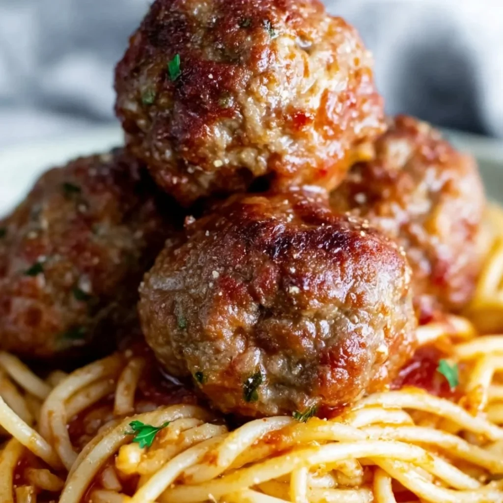 Homemade meatballs prepared with fresh ingredients and served in marinara sauce.